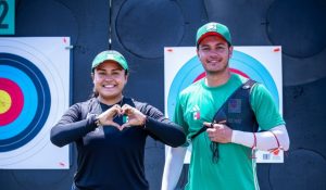 Matías Grande y Dafne Quintero al final four de la Copa del Mundo de Tiro con Arco